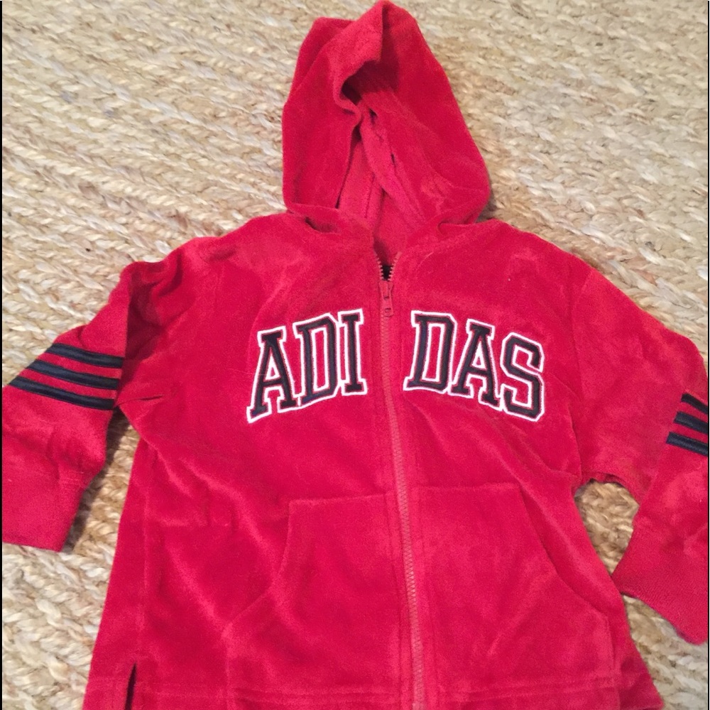 Boys Adidas hooded zip up sweatshirt